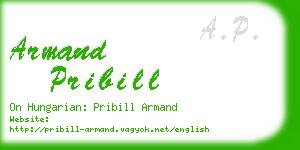 armand pribill business card